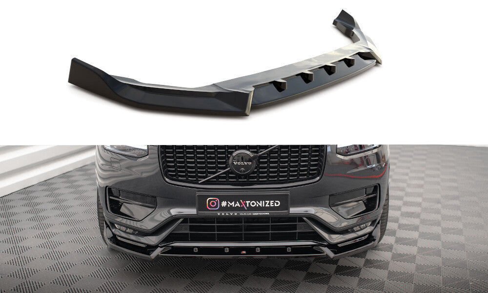 Frontlippe V.2 passend für Volvo XC90 R-Design Mk2 FL schwarz Hochglanz