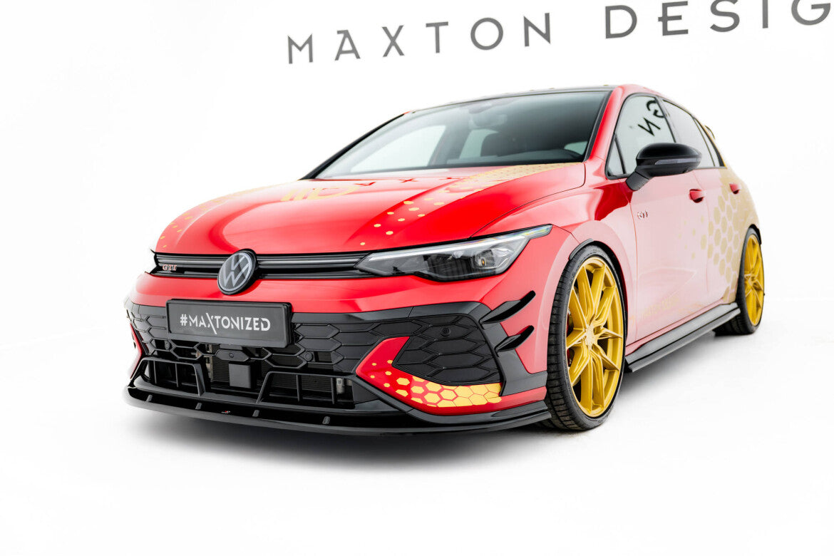 Frontlippe V.2 passend für VW Golf GTI Clubsport Mk8 FL schwarz Hochglanz