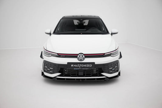 Frontlippe V.2 passend für VW Golf GTI / GTE / R-Line Mk8 FL schwarz Hochglanz + Flaps matt