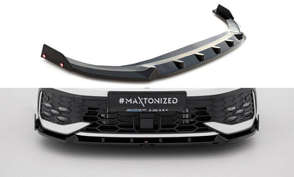 Frontlippe V.2 passend für VW Golf GTI / GTE / R-Line Mk8 FL schwarz Hochglanz + Flaps matt