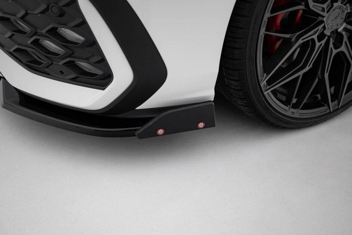 Frontlippe V.2 passend für VW Golf GTI / GTE / R-Line Mk8 FL schwarz Hochglanz + Flaps matt