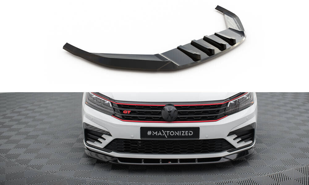 Frontlippe V.2 passend für VW Passat GT B8 FL USA schwarz Hochglanz
