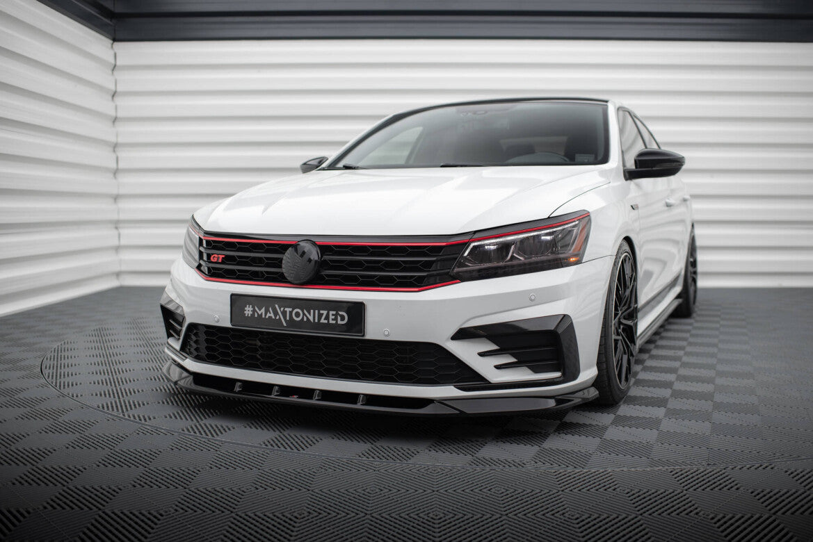 Frontlippe V.2 passend für VW Passat GT B8 FL USA schwarz Hochglanz