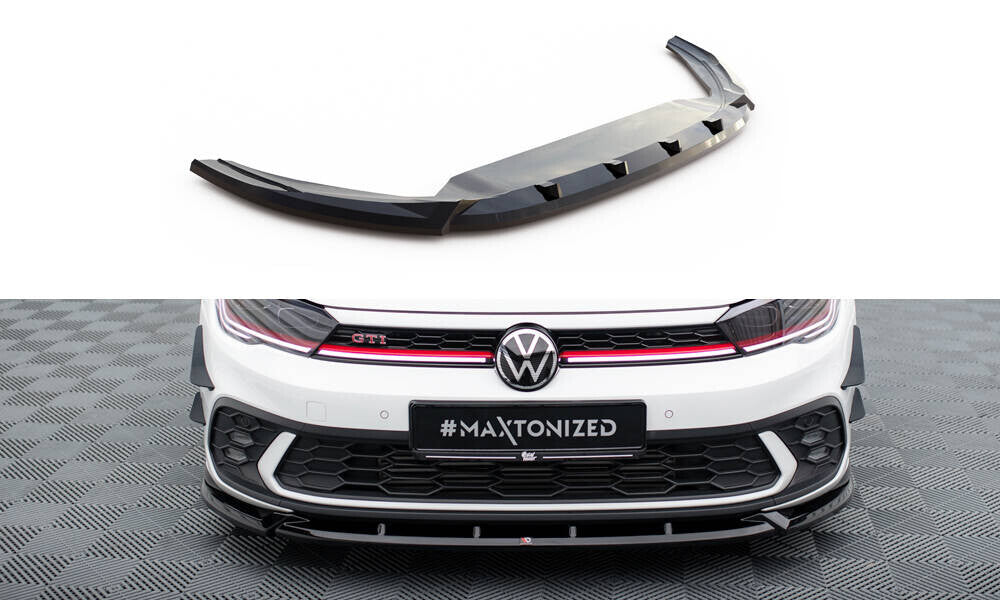 Frontlippe V.2 passend für VW Polo GTI Mk6 FL schwarz Hochglanz