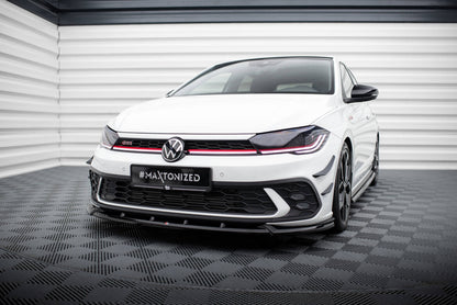 Frontlippe V.2 passend für VW Polo GTI Mk6 FL schwarz Hochglanz