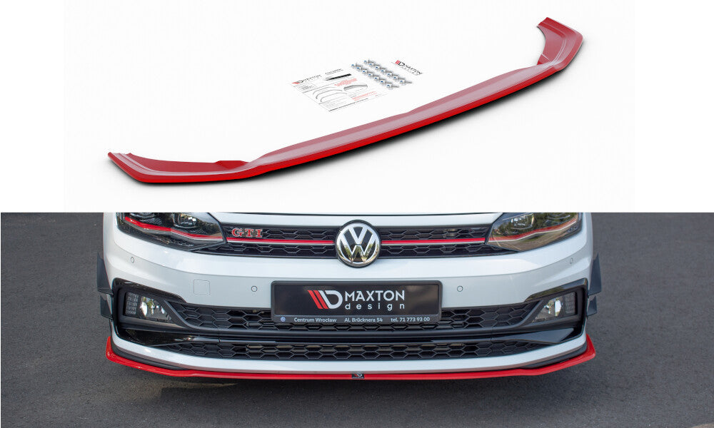 Frontlippe V.2 passend für VW Polo GTI / R-line Mk6 schwarz Hochglanz