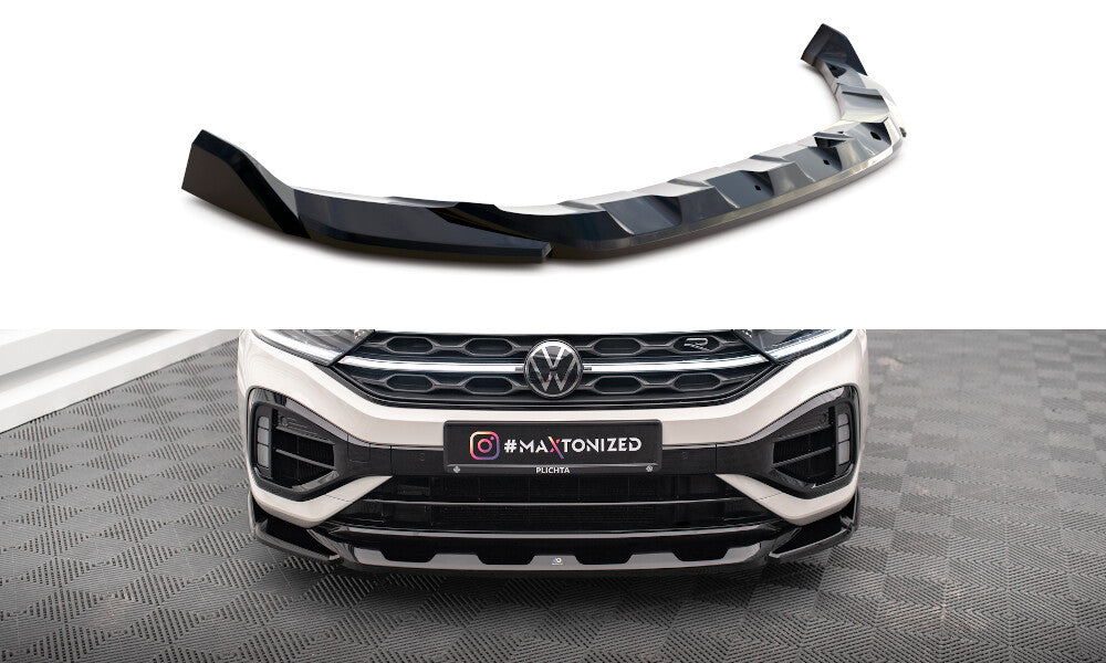 Frontlippe V.2 passend für VW T-Roc R / R-Line Mk1 FL schwarz Hochglanz