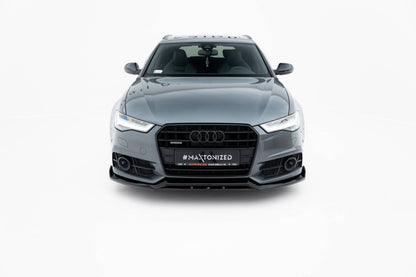Frontlippe V.3 passend für Audi A6 / A6 C7 S-line/ S6 C7 FL schwarz Hochglanz