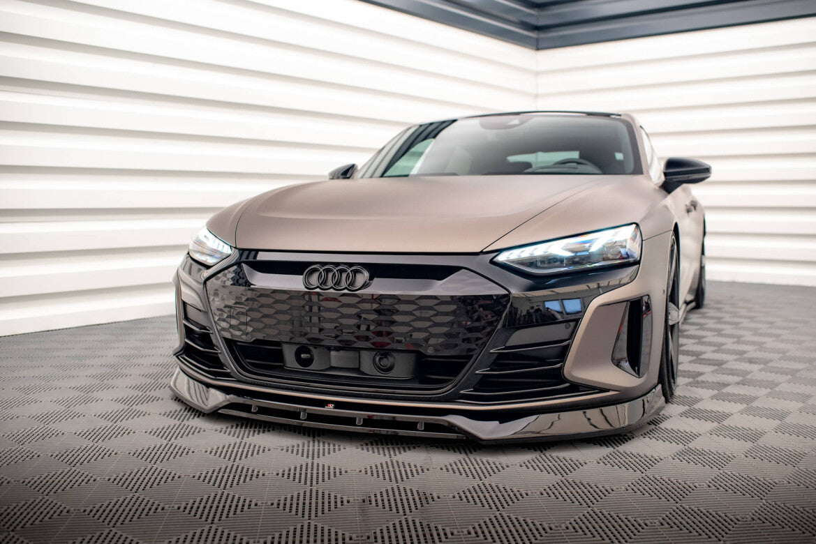 Frontlippe V.3 passend für Audi e-Tron GT / RS GT Mk1 schwarz Hochglanz
