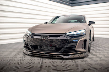 Frontlippe V.3 passend für Audi e-Tron GT / RS GT Mk1 schwarz Hochglanz