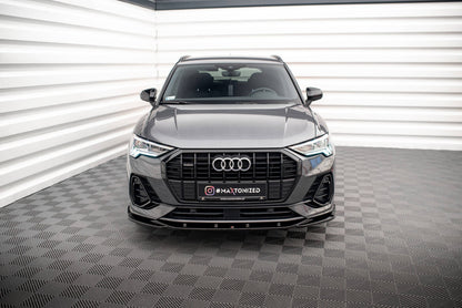 Frontlippe V.3 passend für Audi Q3 Sportback / SUV S-Line F3 schwarz Hochglanz