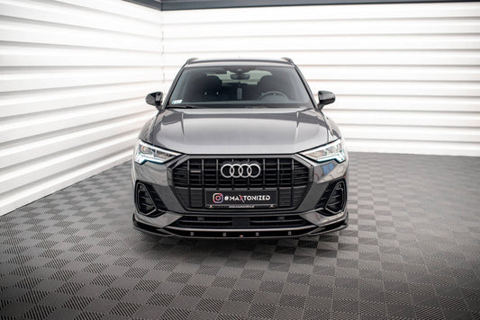 Frontlippe V.3 passend für Audi Q3 Sportback / SUV S-Line F3 schwarz Hochglanz