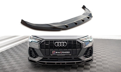 Frontlippe V.3 passend für Audi Q3 Sportback / SUV S-Line F3 schwarz Hochglanz