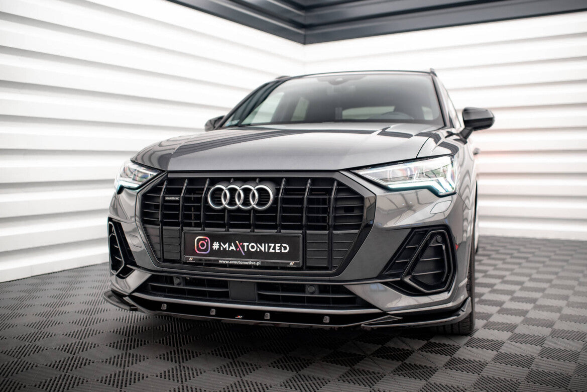 Frontlippe V.3 passend für Audi Q3 Sportback / SUV S-Line F3 schwarz Hochglanz