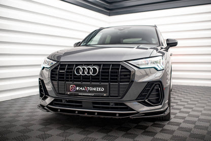 Frontlippe V.3 passend für Audi Q3 Sportback / SUV S-Line F3 schwarz Hochglanz