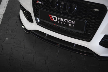 Frontlippe V.3 passend für Audi RS7 C7 schwarz Hochglanz