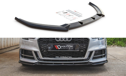 Frontlippe V.3 passend für Audi S3 / A3 S-Line 8V FL Limousine schwarz Hochglanz
