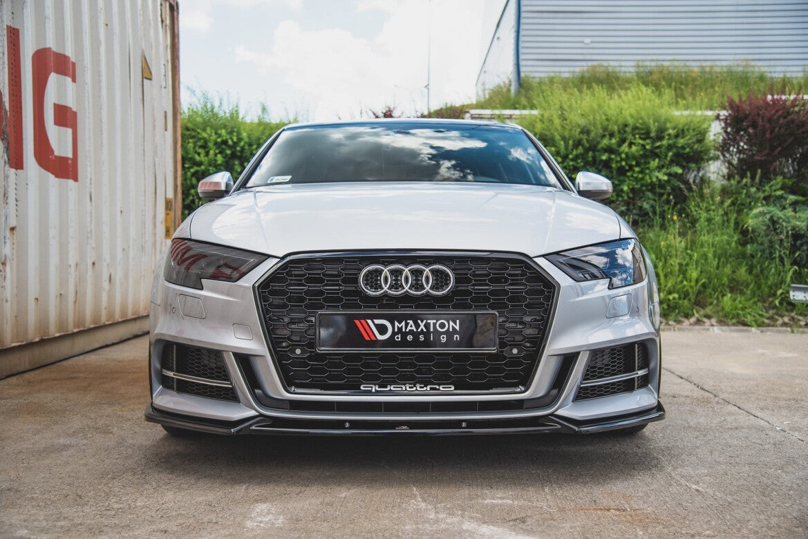 Frontlippe V.3 passend für Audi S3 / A3 S-Line 8V FL Limousine schwarz Hochglanz
