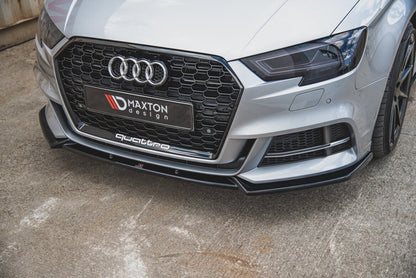Frontlippe V.3 passend für Audi S3 / A3 S-Line 8V FL Limousine schwarz Hochglanz