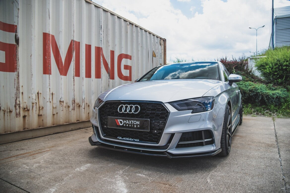 Frontlippe V.3 passend für Audi S3 / A3 S-Line 8V FL Limousine schwarz Hochglanz