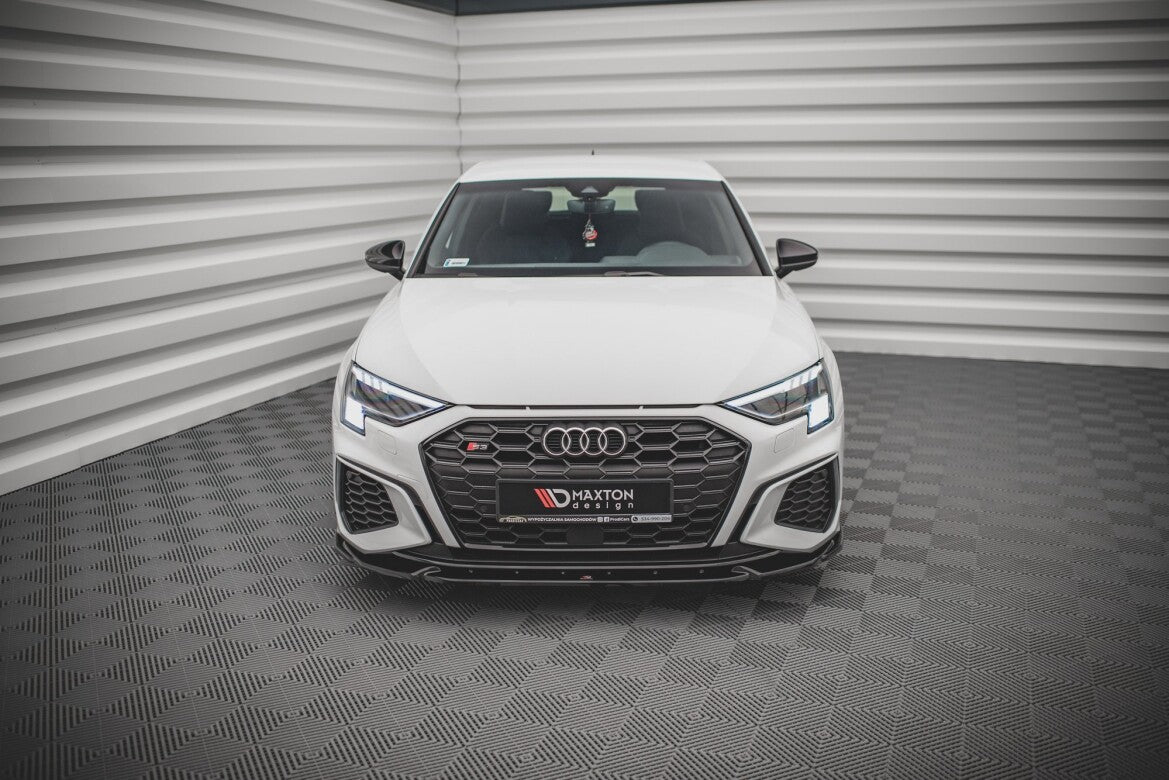Frontlippe V.3 passend für Audi S3 / A3 S-Line 8Y schwarz Hochglanz