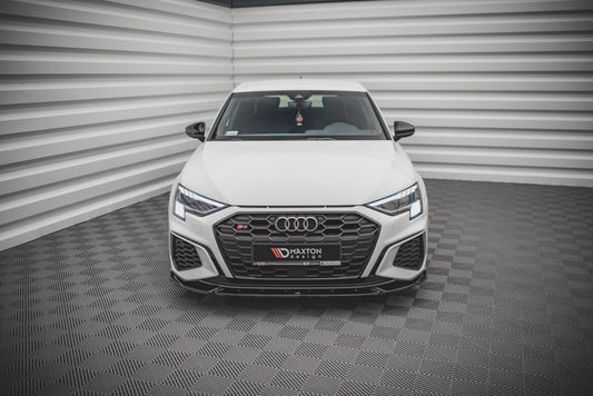 Frontlippe V.3 passend für Audi S3 / A3 S-Line 8Y schwarz Hochglanz