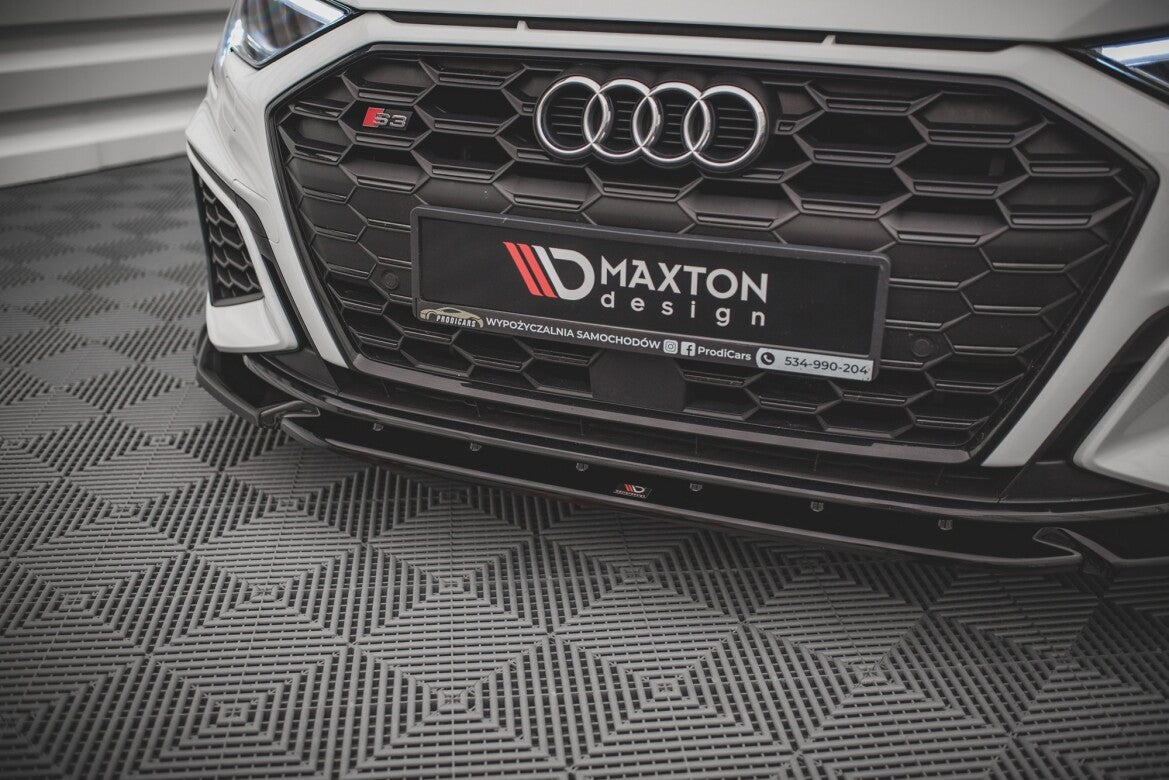 Frontlippe V.3 passend für Audi S3 / A3 S-Line 8Y schwarz Hochglanz