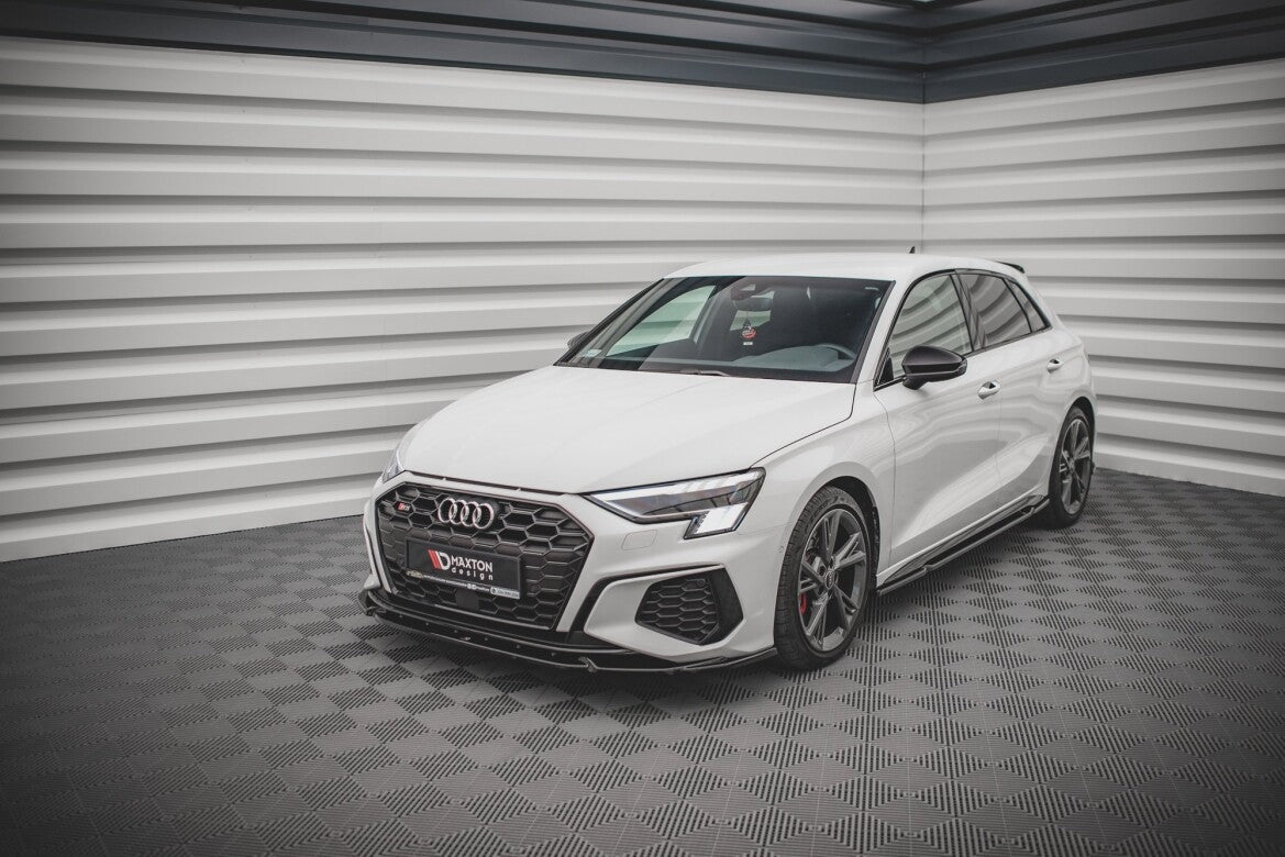 Frontlippe V.3 passend für Audi S3 / A3 S-Line 8Y schwarz Hochglanz
