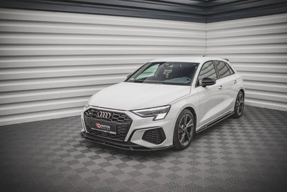 Frontlippe V.3 passend für Audi S3 / A3 S-Line 8Y schwarz Hochglanz