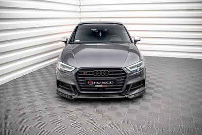 Frontlippe V.3 passend für Audi S3 / A3 S-Line Sportback 8V FL schwarz Hochglanz