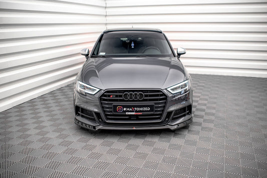 Frontlippe V.3 passend für Audi S3 / A3 S-Line Sportback 8V FL schwarz Hochglanz
