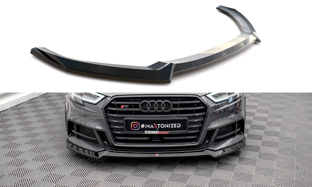 Frontlippe V.3 passend für Audi S3 / A3 S-Line Sportback 8V FL schwarz Hochglanz
