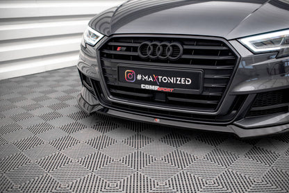 Frontlippe V.3 passend für Audi S3 / A3 S-Line Sportback 8V FL schwarz Hochglanz