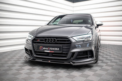 Frontlippe V.3 passend für Audi S3 / A3 S-Line Sportback 8V FL schwarz Hochglanz