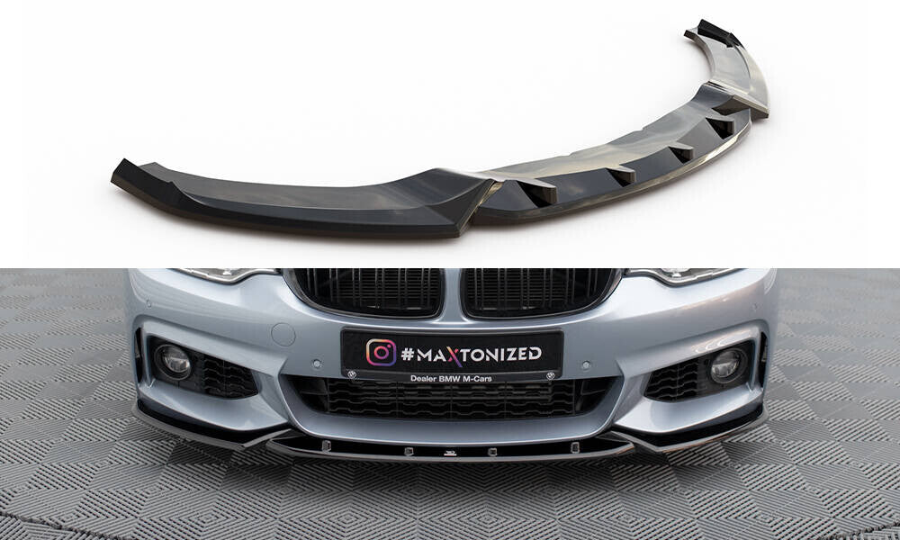 Frontlippe V.3 passend für BMW 4er Coupe / Gran Coupe / Cabrio M-Paket F32 / F36 / F33 schwarz Hochglanz