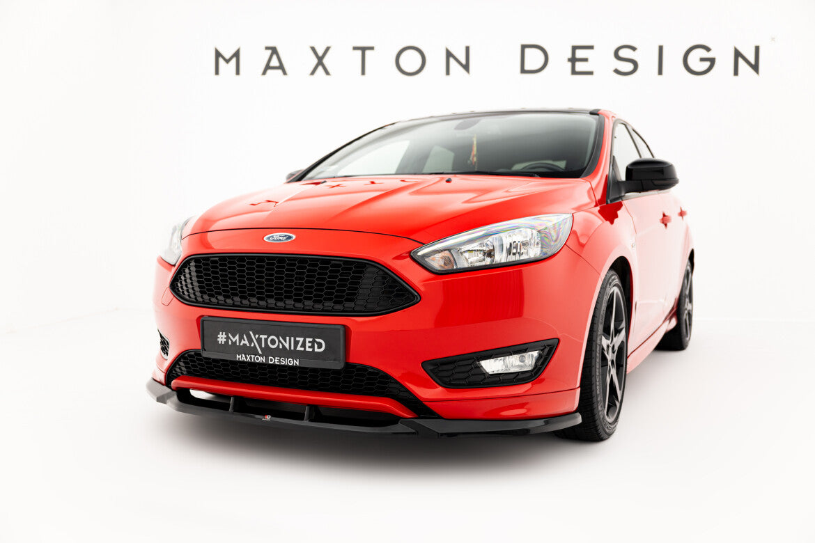 Frontlippe V.3 passend für Ford Focus ST-Line Mk3 FL schwarz Hochglanz