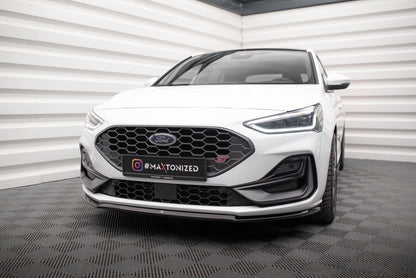 Frontlippe V.3 passend für Ford Focus ST / ST-Line Mk4 FL schwarz Hochglanz