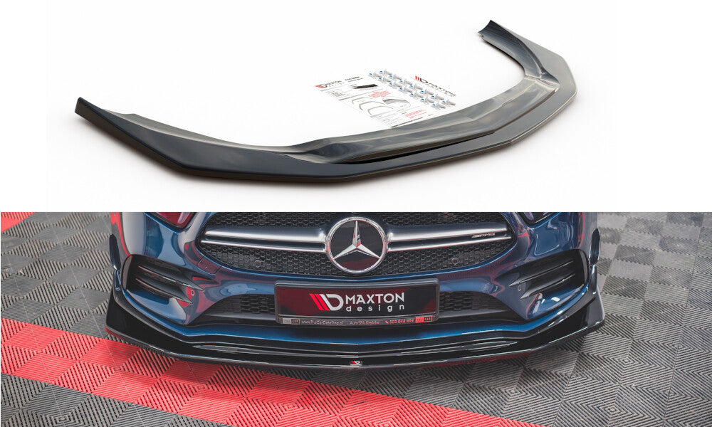 Frontlippe V.3 passend für Mercedes A35 AMG Aero W177 schwarz Hochglanz