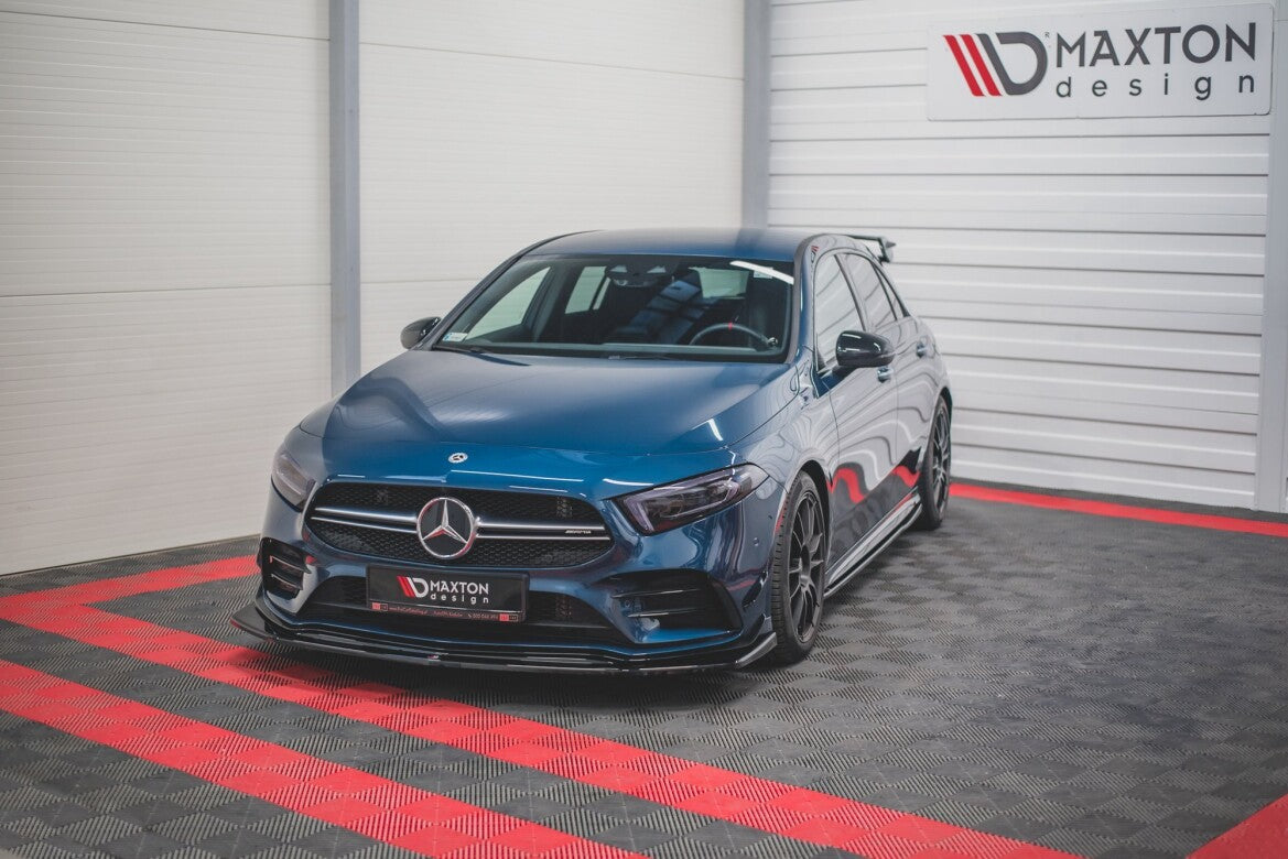 Frontlippe V.3 passend für Mercedes A35 AMG Aero W177 schwarz Hochglanz