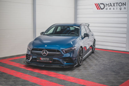Frontlippe V.3 passend für Mercedes A35 AMG Aero W177 schwarz Hochglanz