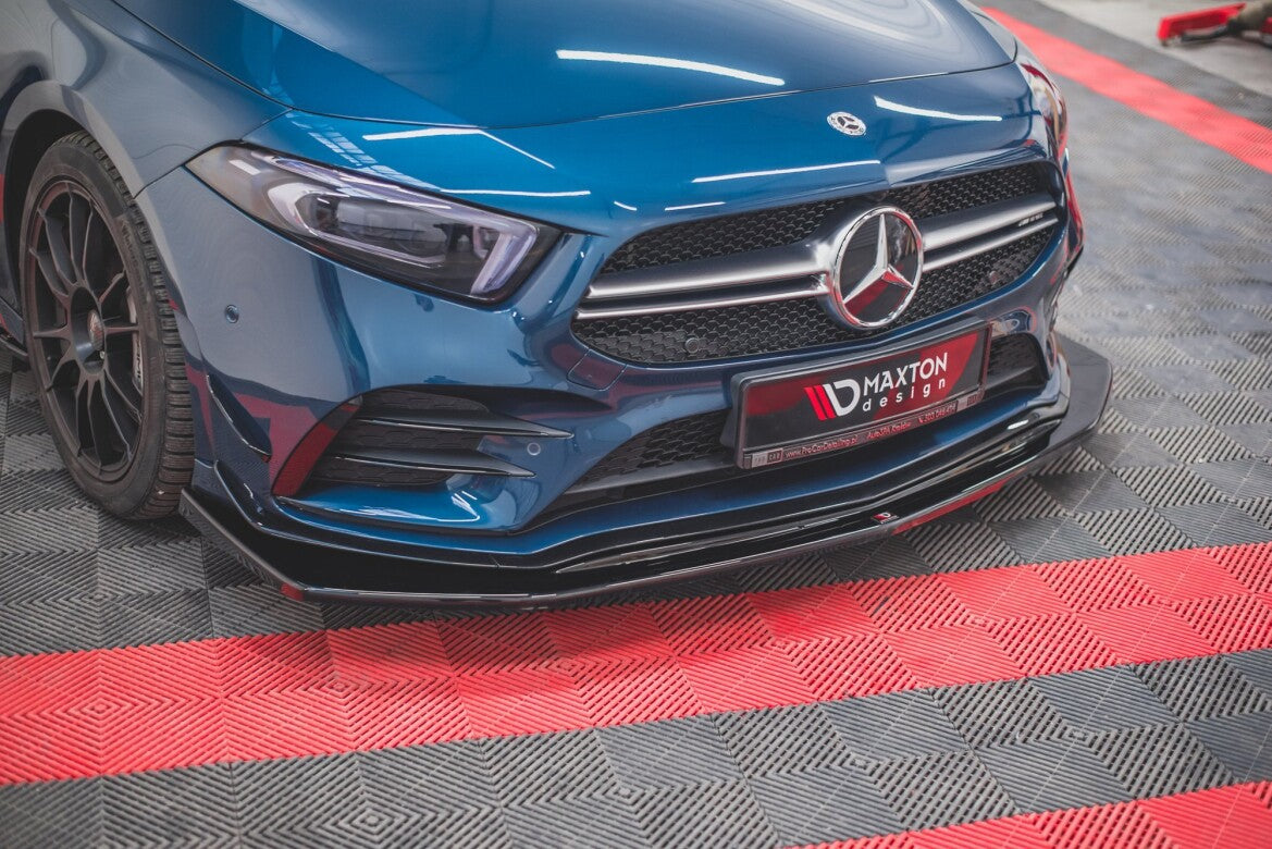 Frontlippe V.3 passend für Mercedes A35 AMG Aero W177 schwarz Hochglanz