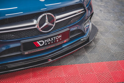 Frontlippe V.3 passend für Mercedes A35 AMG Aero W177 schwarz Hochglanz