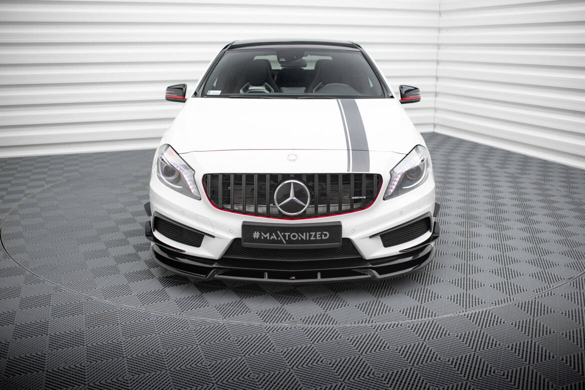 Frontlippe V.3 passend für Mercedes A45 AMG W176 schwarz Hochglanz