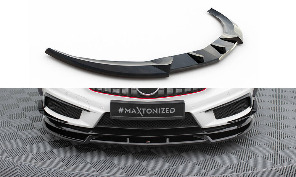 Frontlippe V.3 passend für Mercedes A45 AMG W176 schwarz Hochglanz