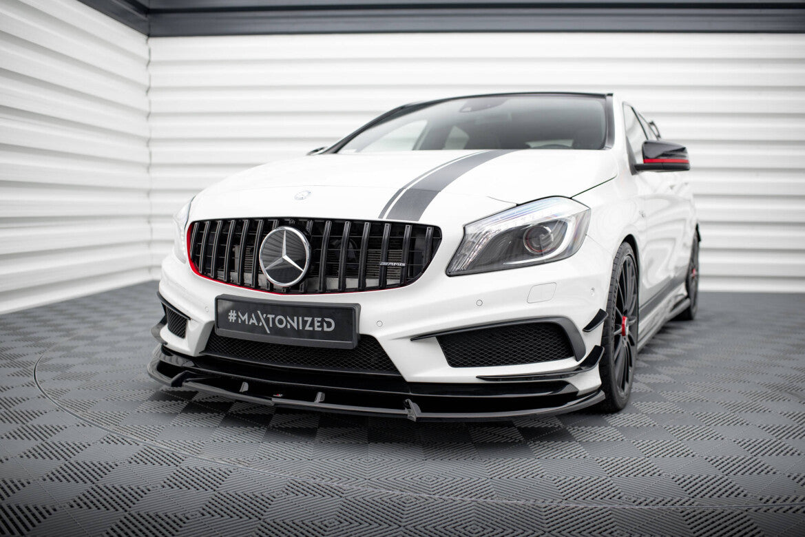 Frontlippe V.3 passend für Mercedes A45 AMG W176 schwarz Hochglanz