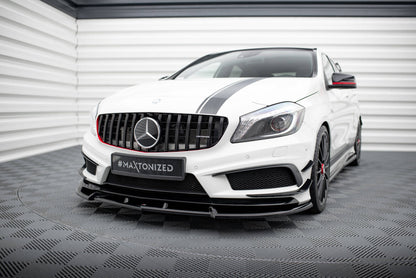 Frontlippe V.3 passend für Mercedes A45 AMG W176 schwarz Hochglanz