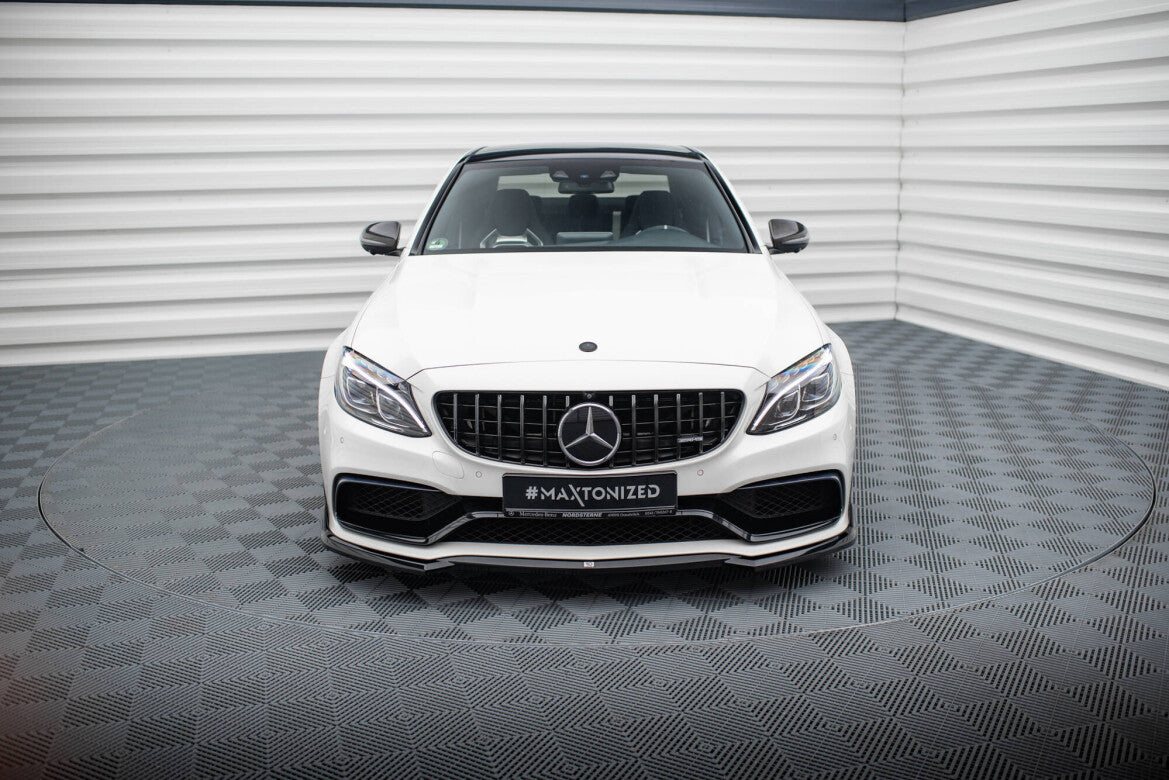 Frontlippe V.3 passend für Mercedes-AMG C63 Limousine / Kombi W205 / S205 schwarz Hochglanz