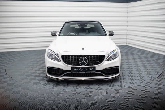 Frontlippe V.3 passend für Mercedes-AMG C63 Limousine / Kombi W205 / S205 schwarz Hochglanz