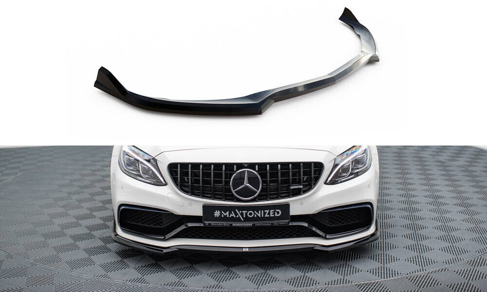 Frontlippe V.3 passend für Mercedes-AMG C63 Limousine / Kombi W205 / S205 schwarz Hochglanz