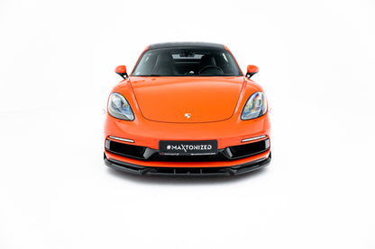 Frontlippe V.3 passend für Porsche 718 Cayman GTS 982c schwarz Hochglanz